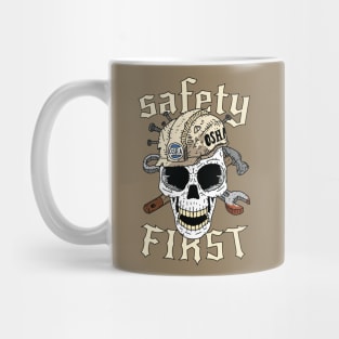 safety first, osha inspector skull. Mug